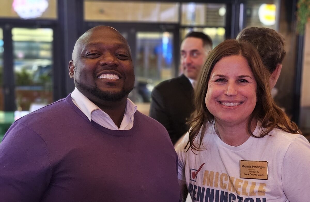 Photo of Robert Sumrell and Michelle Pennington, big smiles, color portrait.